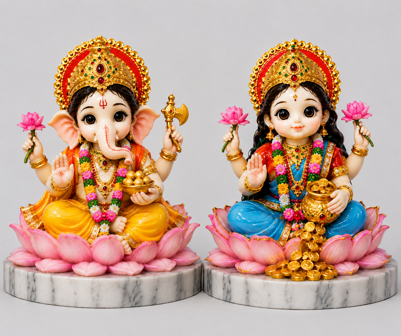 Ganesh laxmi set 3d customized model (5 inch)