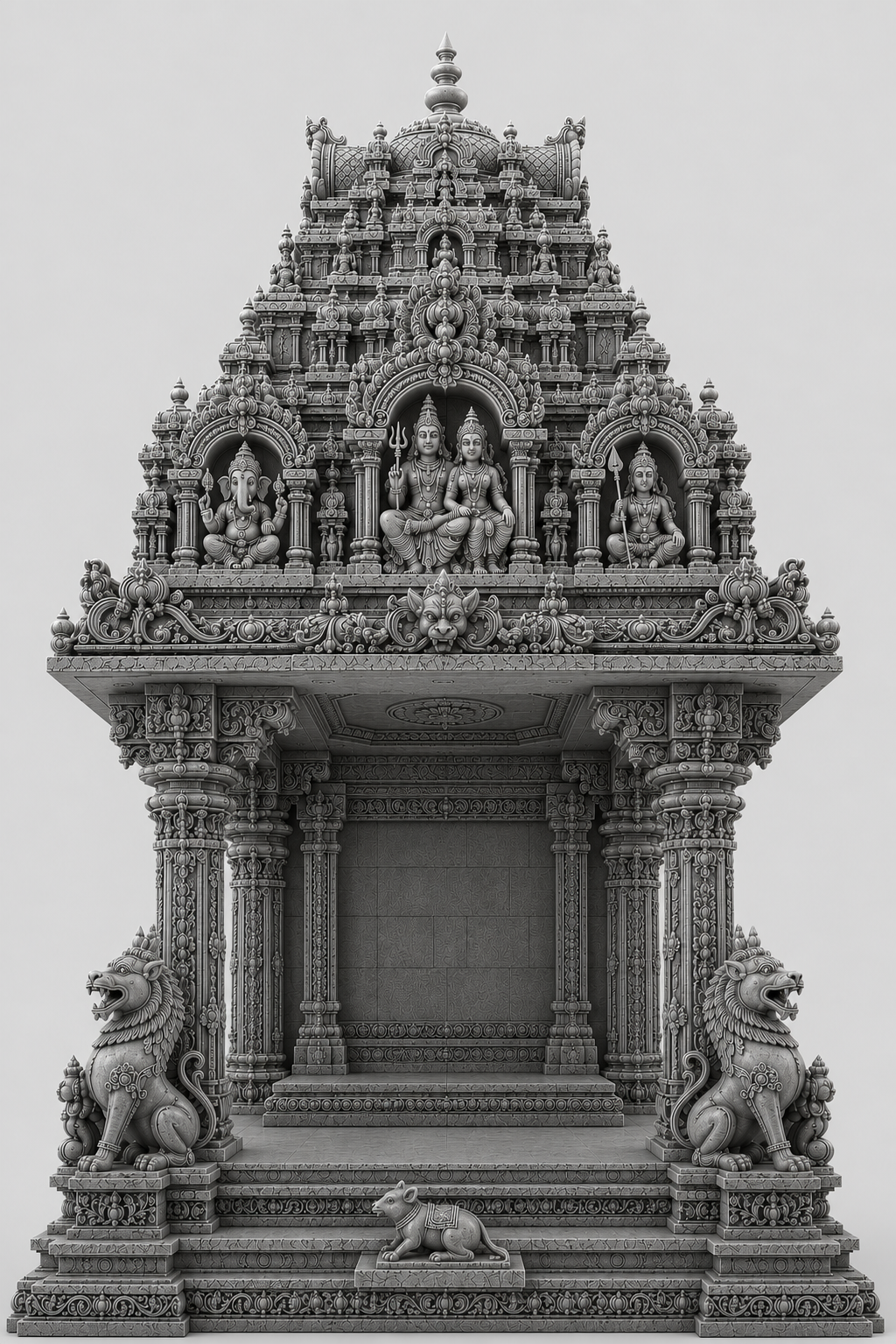 Highly detailed designed hindu theme temple model (6 inch)
