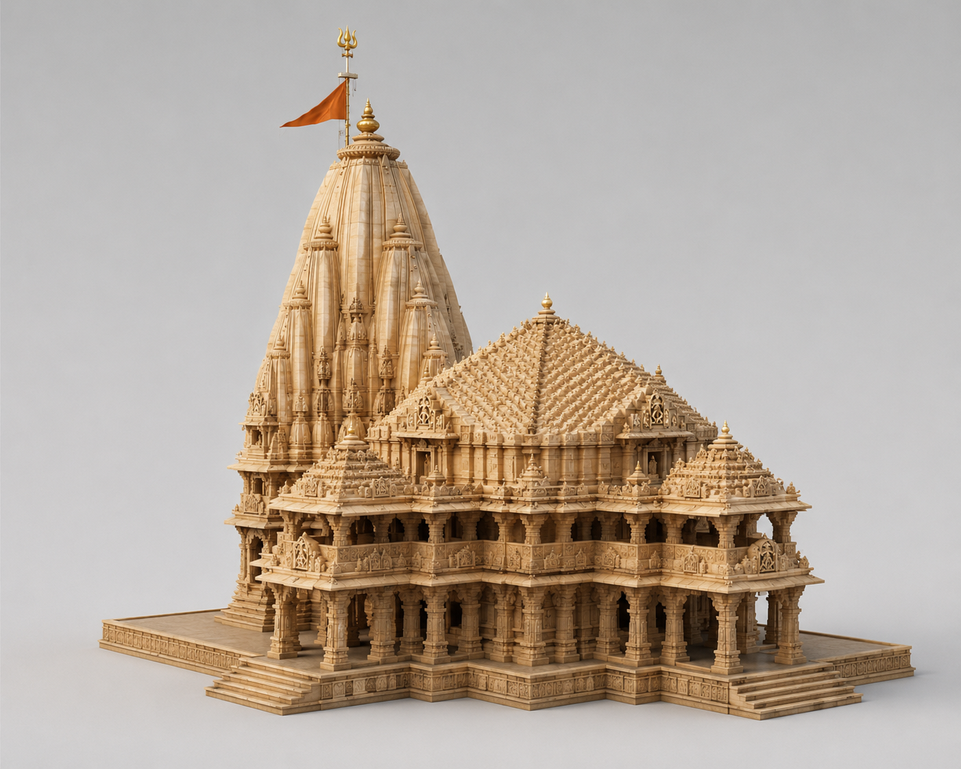 Somnath 3d customized miniature temple 5 inch